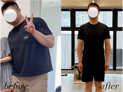 当ジムのクライアント。ダイエットのビフォーアフター。