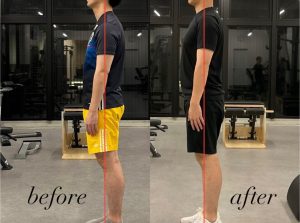 エボのお客様。姿勢改善のビフォーアフター。